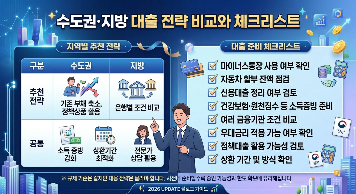 수도권&middot;지방 대출 전략 비교와 체크리스트