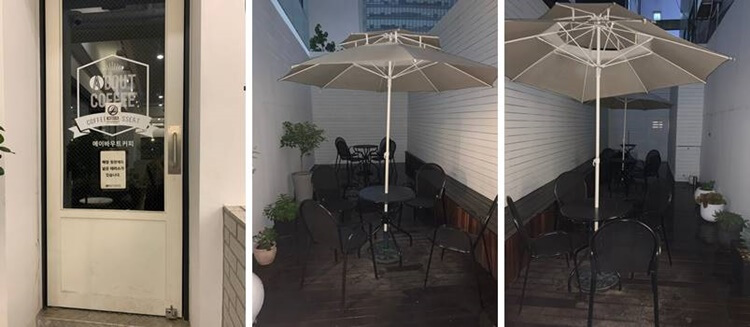 매장 뒷편의 테라스 자리