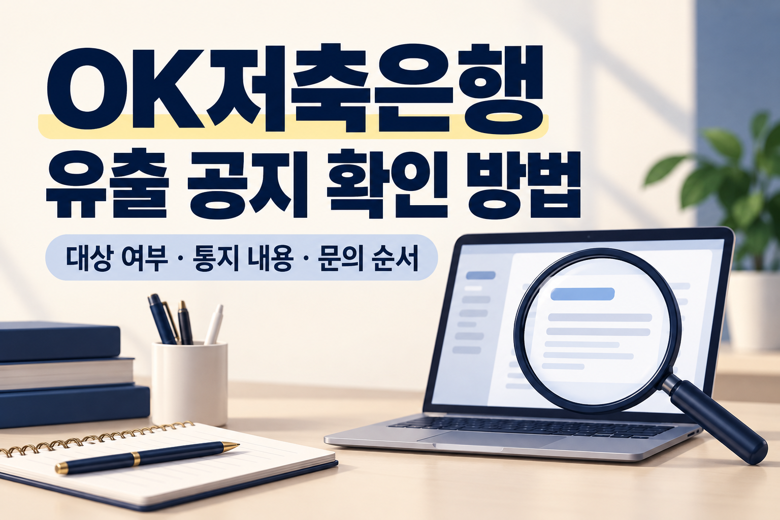 OK저축은행 개인정보 유출 공지 확인 방법 - 대상 여부·통지 내용·문의 순서