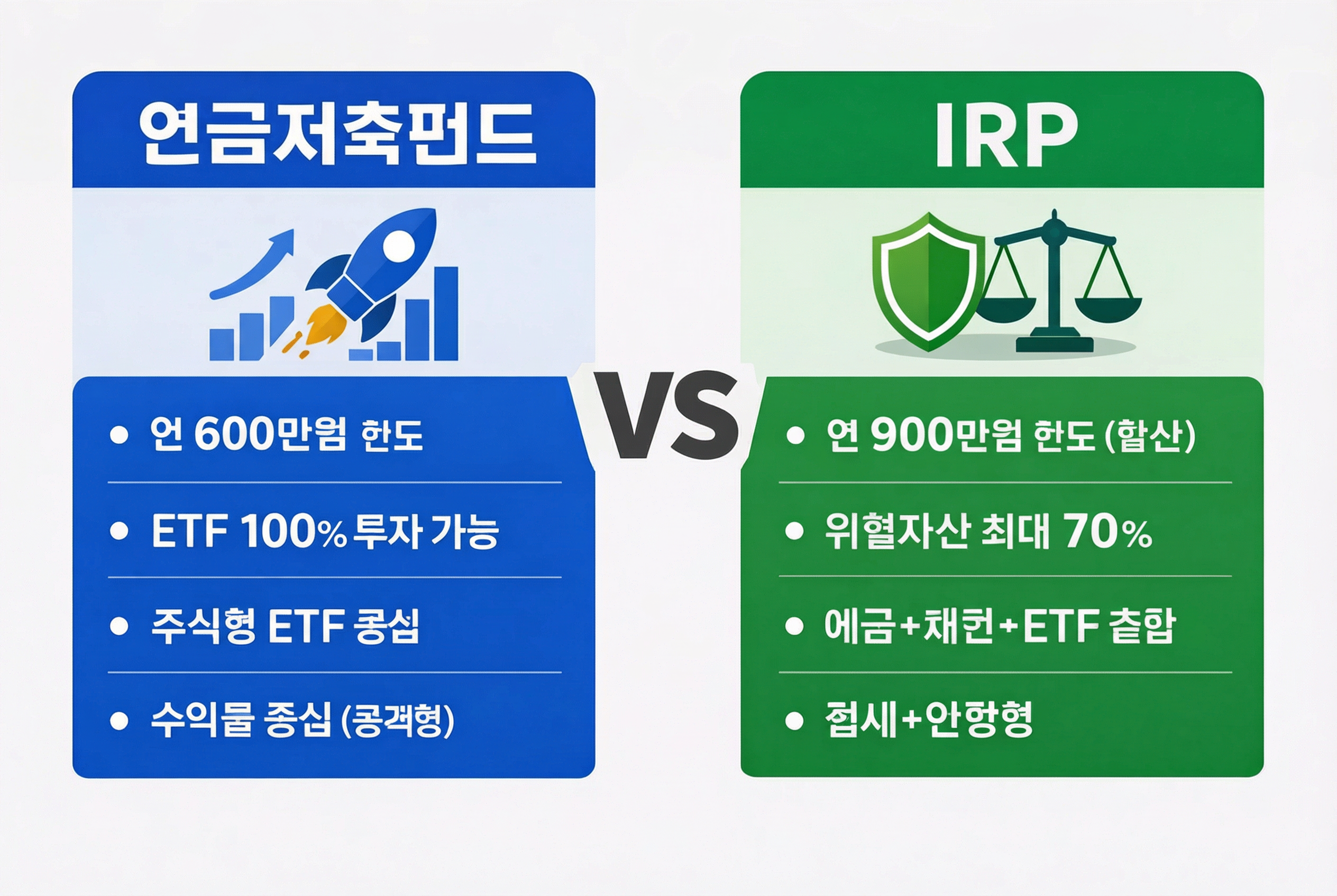 연금저축펀드와 IRP차이비교