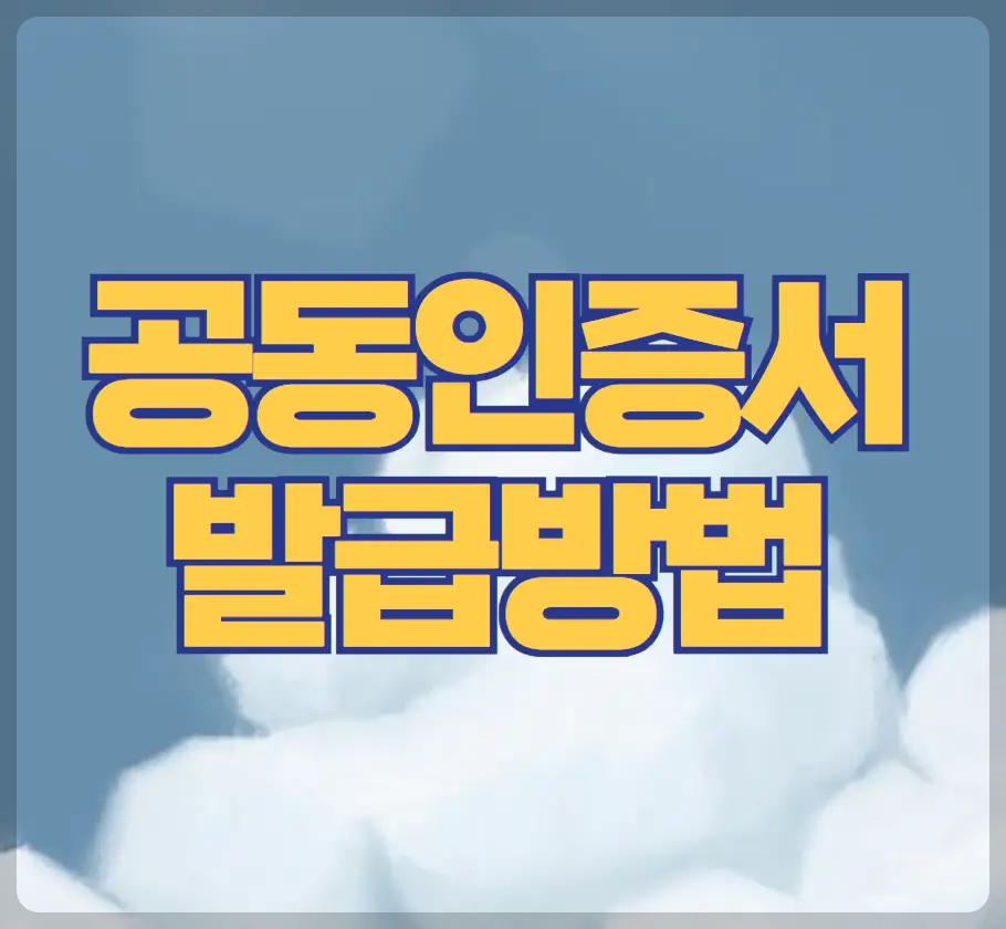 공동인증서 발급방법