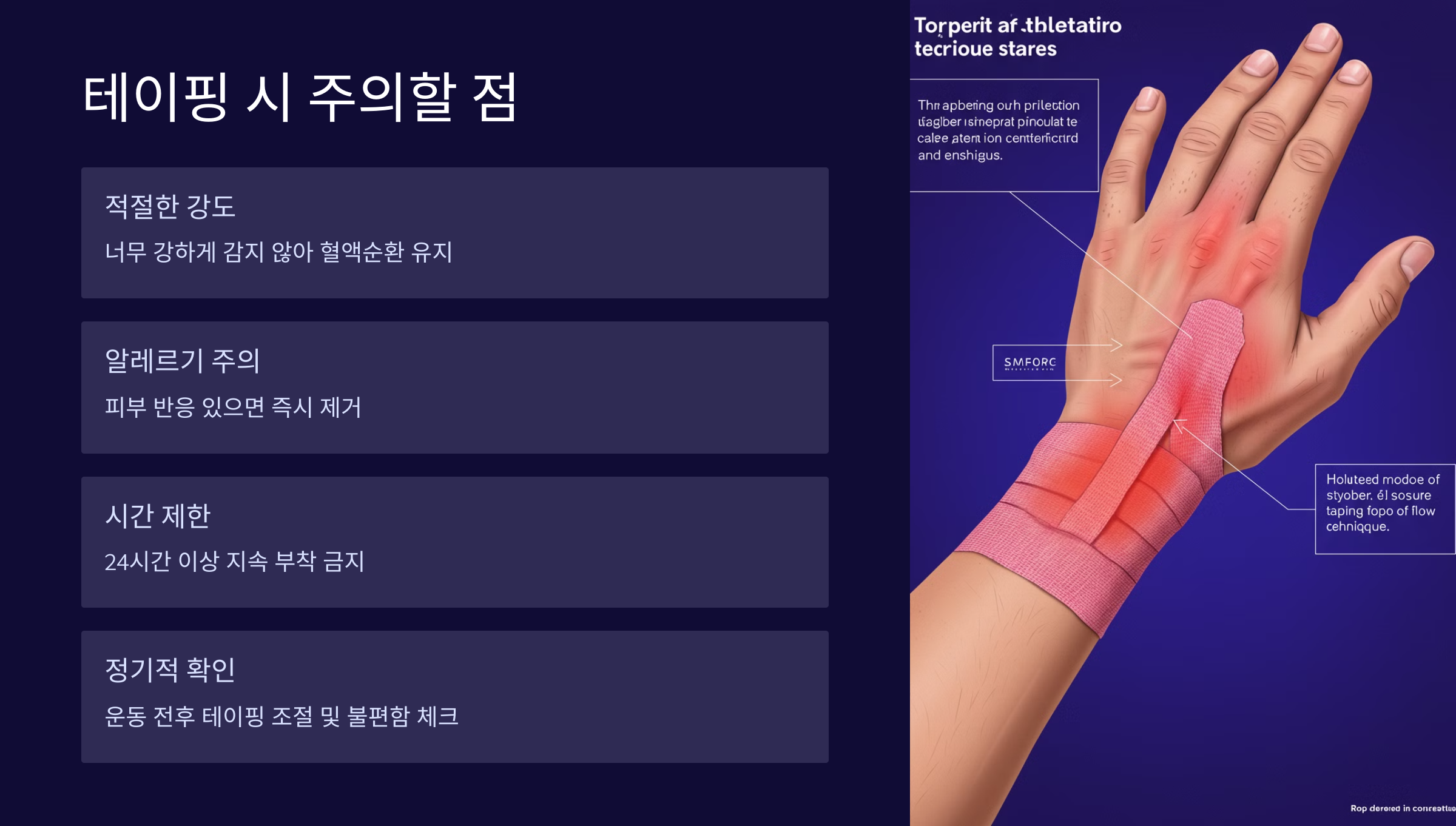 4. 테이핑 시 주의할 점