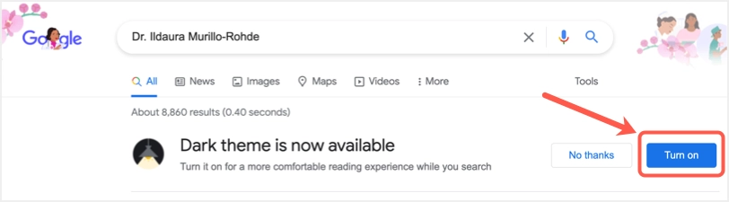 Google의_어두운_테마_제안