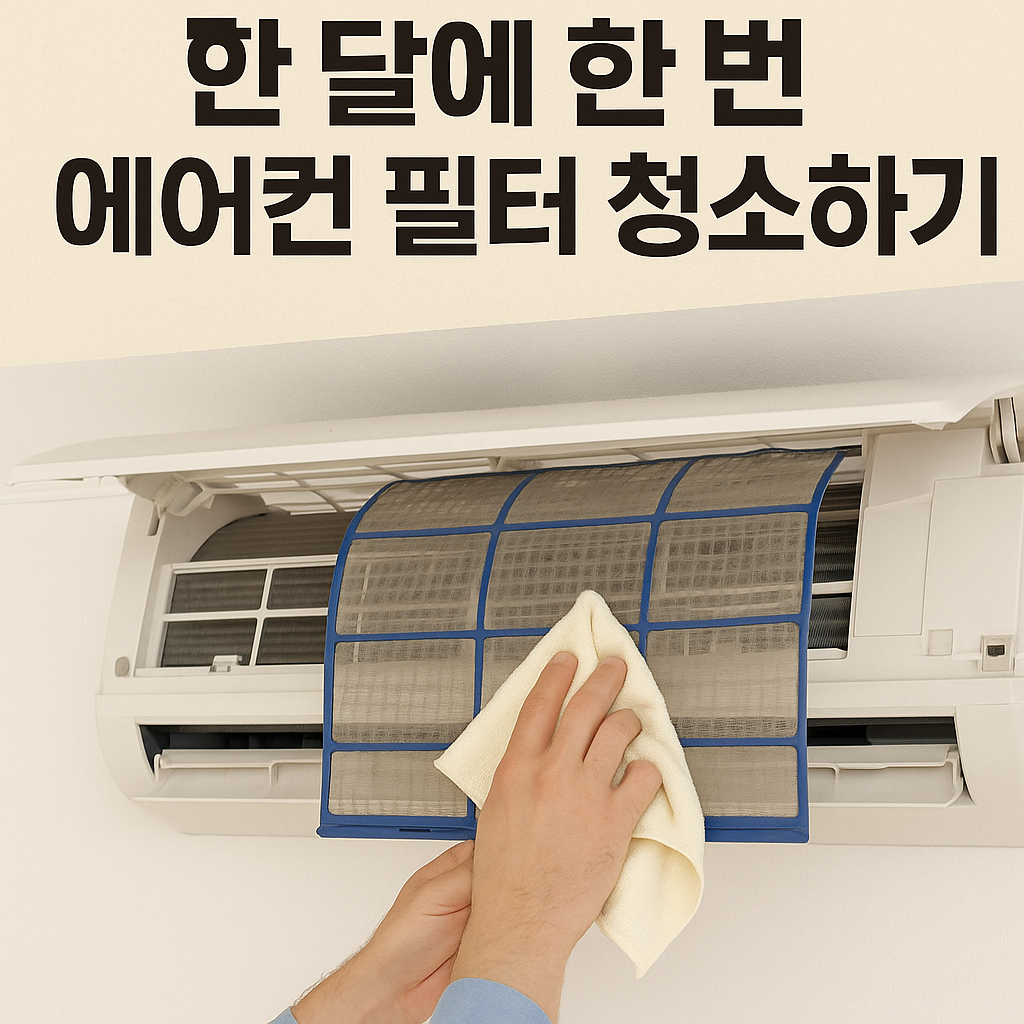 한 달에 한 번 에어컨 필터 청소하기