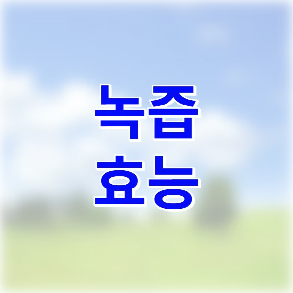 녹즙 효능