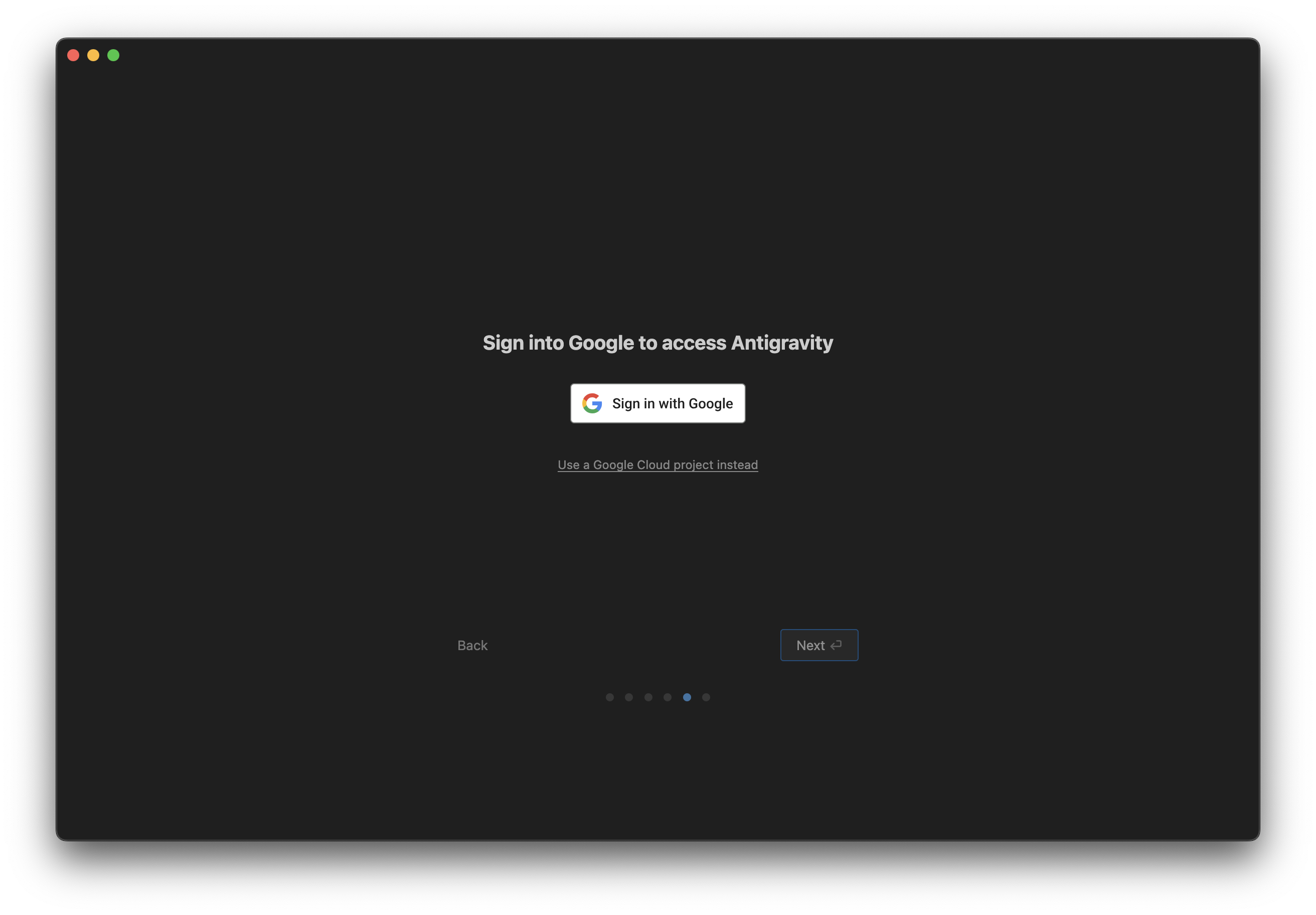 Sign into Google to access Antigravity