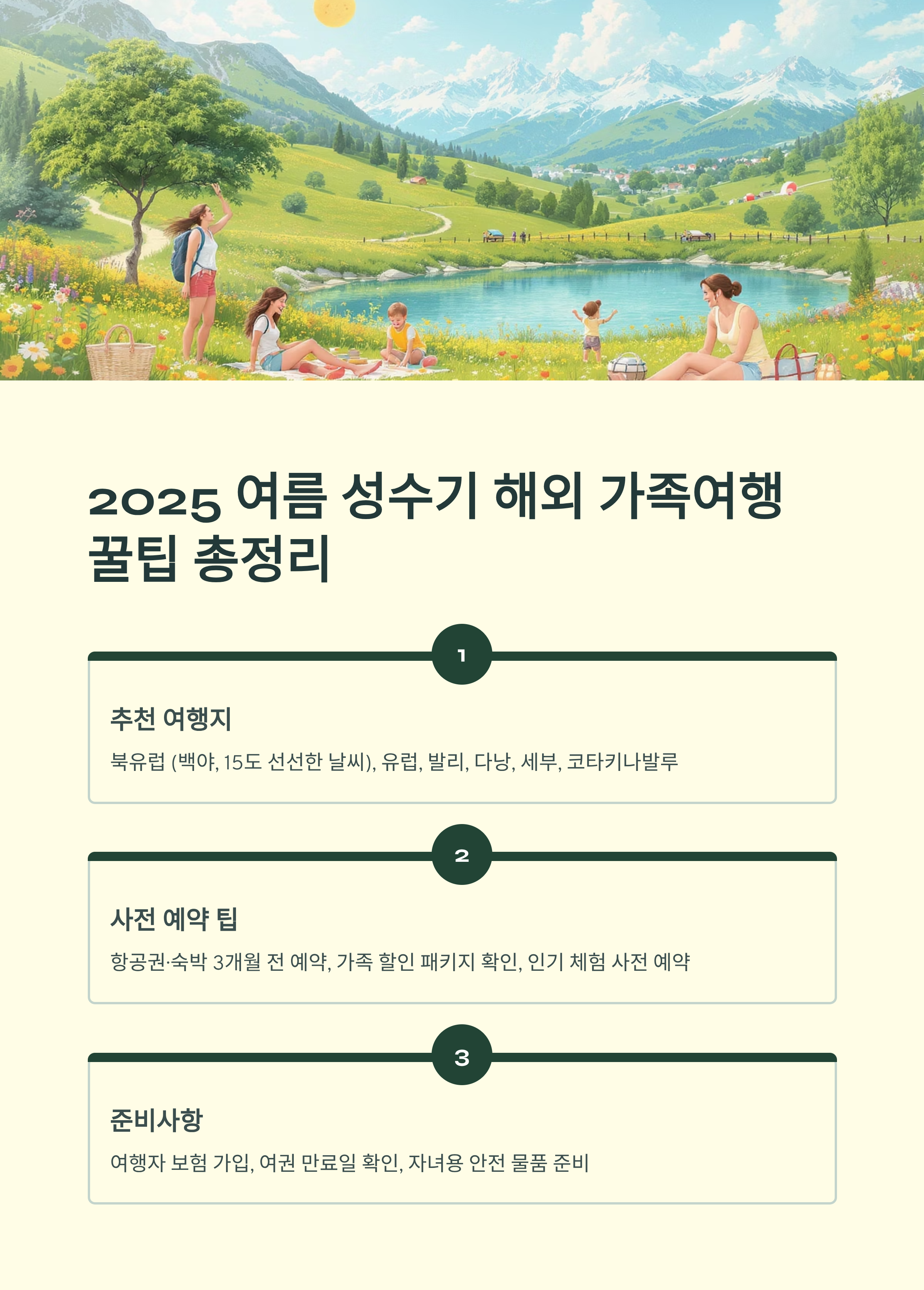 2025 여름 성수기 해외 가족여행 꿀팁