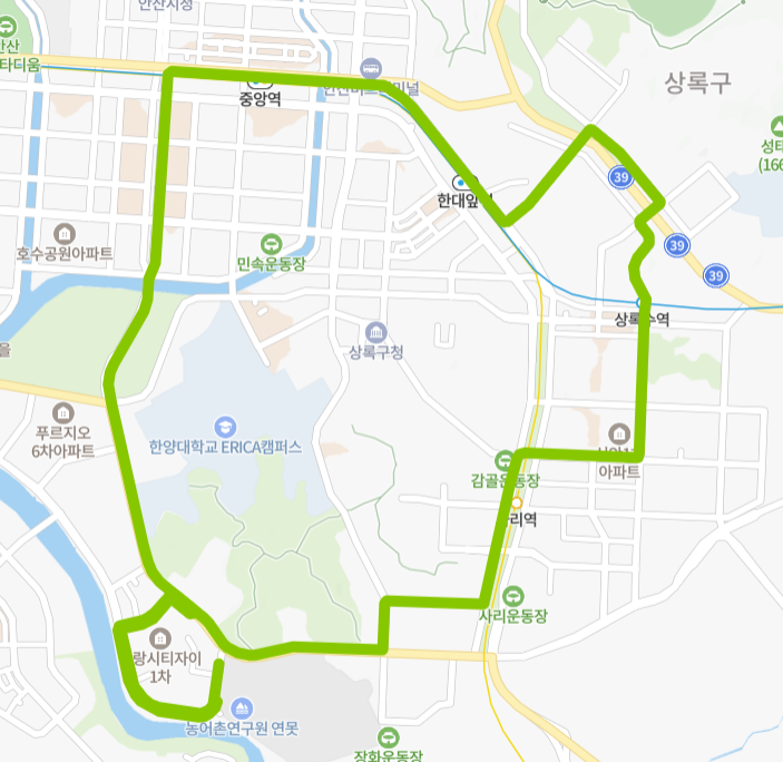 안산-80A번-버스-노선-지도