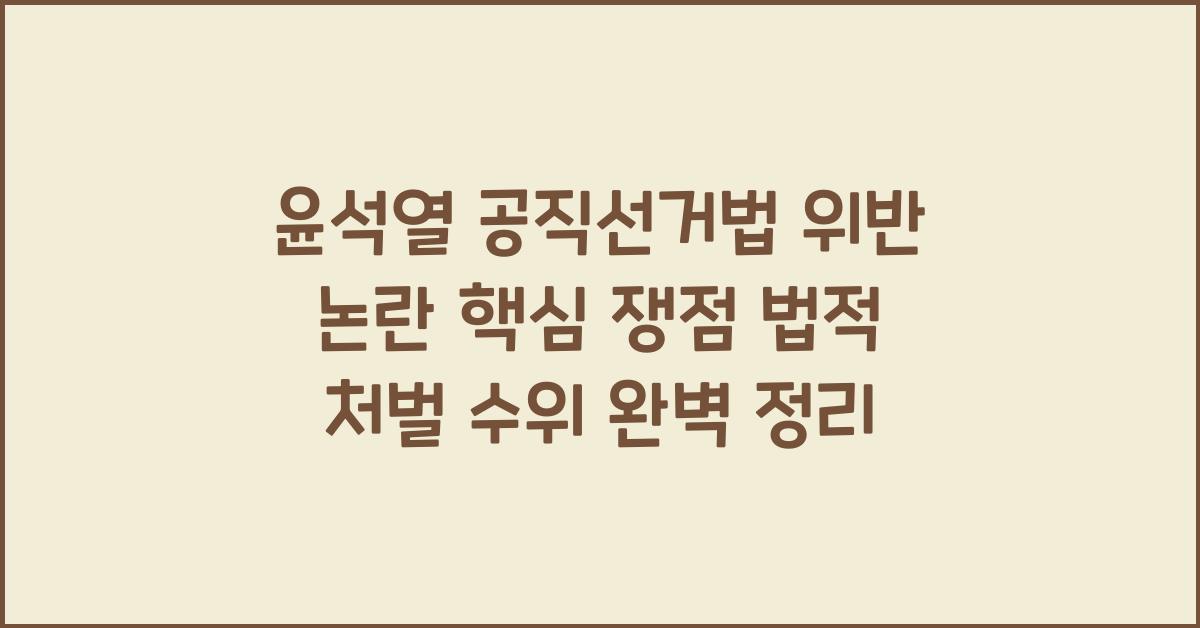 윤석열 공직선거법 위반