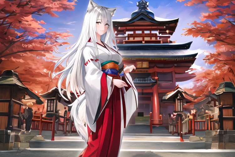 anime of 1girl in traditional japanese clothing