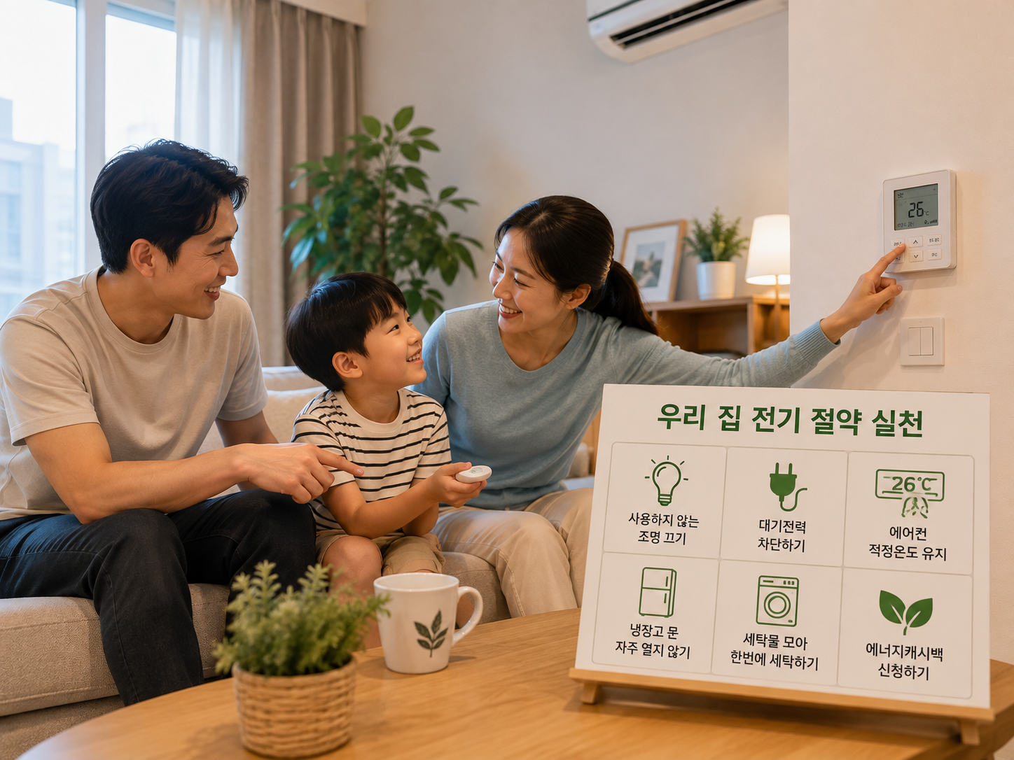 가족이 함께 실천하는 전기요금 절약과 주택용 에너지캐시백