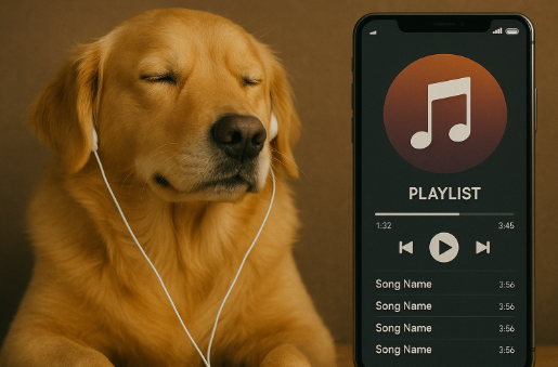 반려견 음악 관련 사진