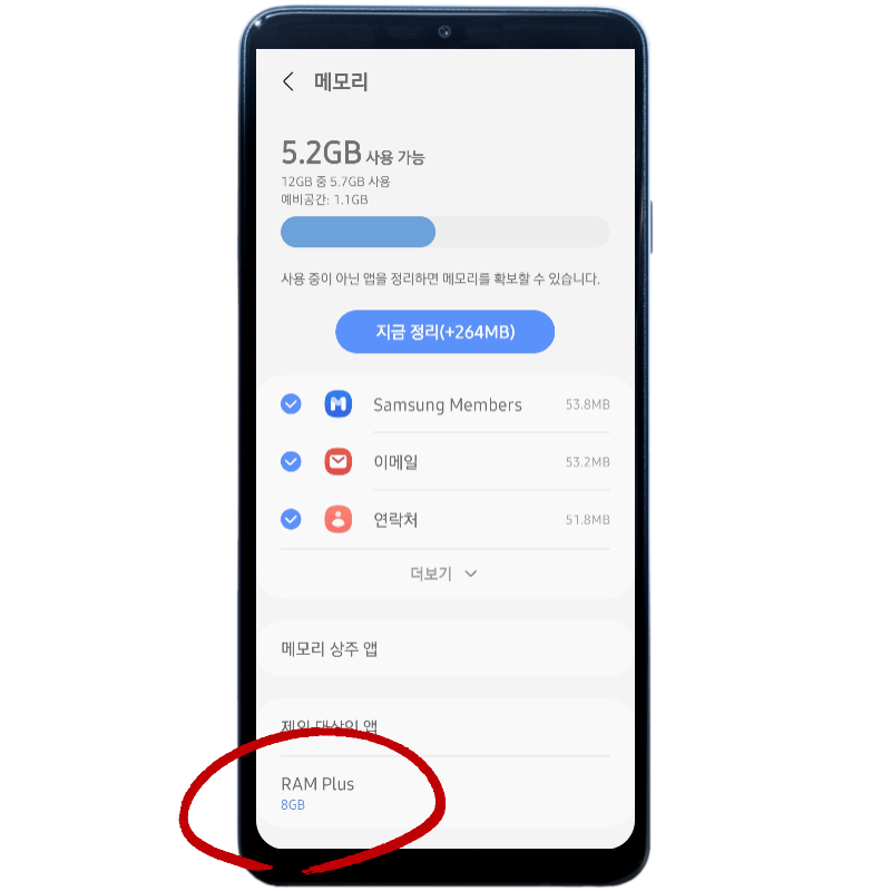 갤럭시 램플러스ㅣ스마트폰 성능향상 옵션
