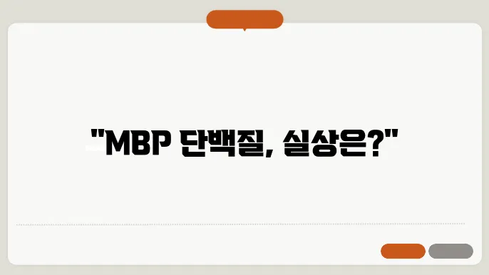 mbp 단백질 부작용 효능 알고먹자