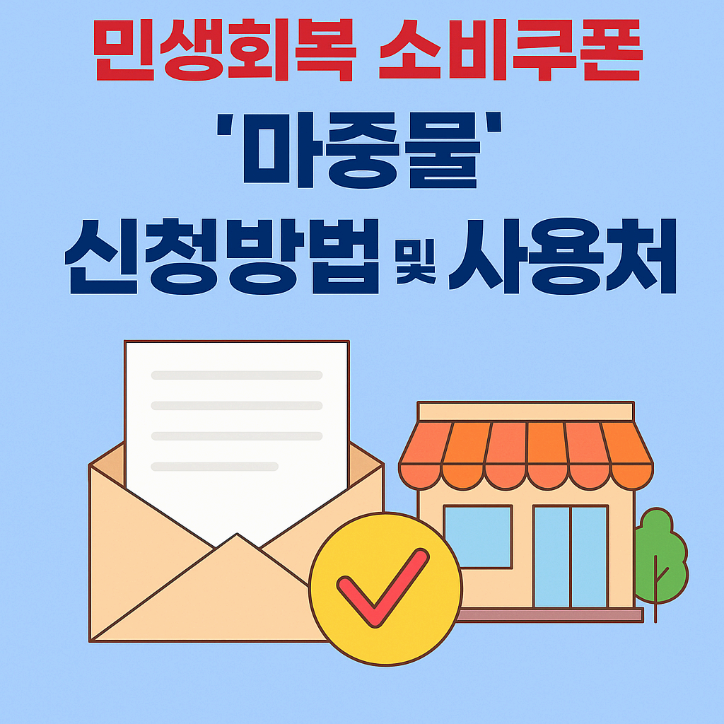 민생회복 소비쿠폰 &lsquo;마중물&rsquo; 신청방법 및 사용처 총정리