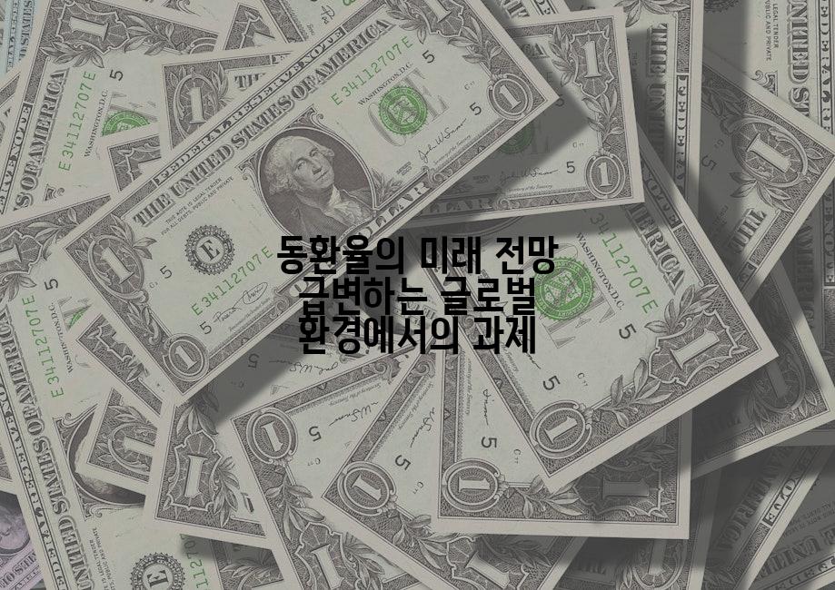 동환율의 미래 전망 급변하는 글로벌 환경에서의 과제