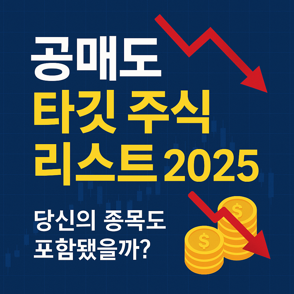 공매도 타깃 종목 리스트와 주가 하락 이슈를 강조한 2025 주식시장 썸네일
