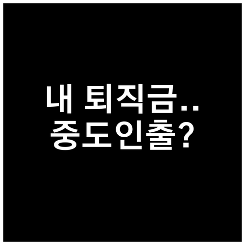 목돈이 필요할 때 확인하는 퇴직연금 ..