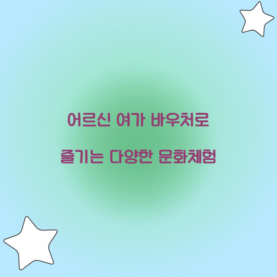어르신 여가 바우처