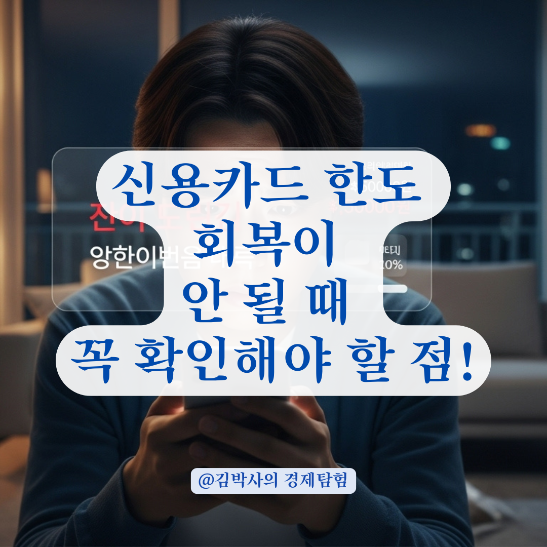 신용카드 한도 회복 안 될 때 실시간 점검해야 할 리스트 정리!