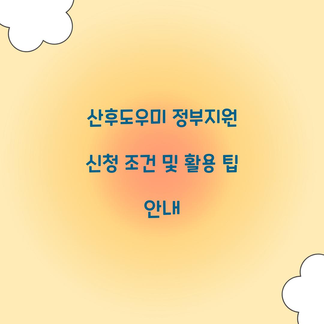 산후도우미 정부지원