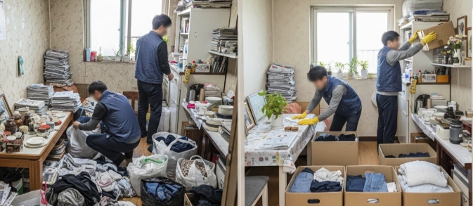 충주 고독사청소 및 정리중