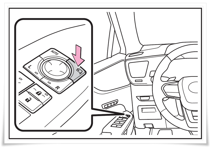 렉서스 NX350h 도어 패널 미러 자동 접이 버튼