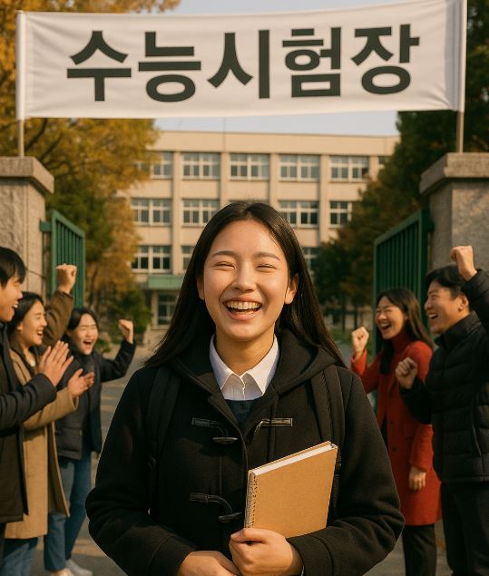 수능을 보러가는 학생