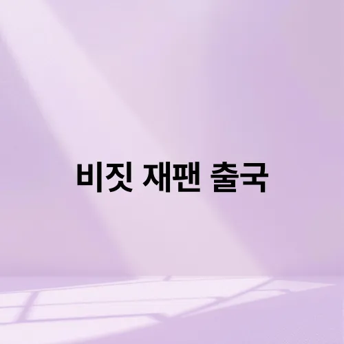 비짓 재팬 출국