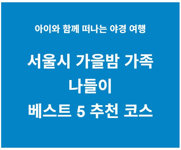 서울시 가을밤 가족 나들이