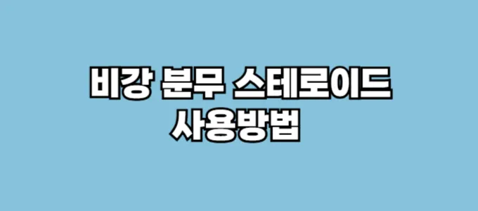 비강 분무 스테로이드 사용방법