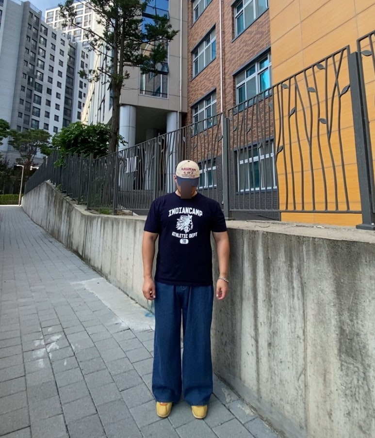 데일리룩('26. 7. 25.)곤니치와봉쥬르 빈티지 투톤 볼캡, 디그랜드마틴 인디언 티셔츠, 그리너리 크리드 와이드 데님팬츠, 케이엔드 나바호 터키석 팔찌, 나이키 코르테즈 래빗