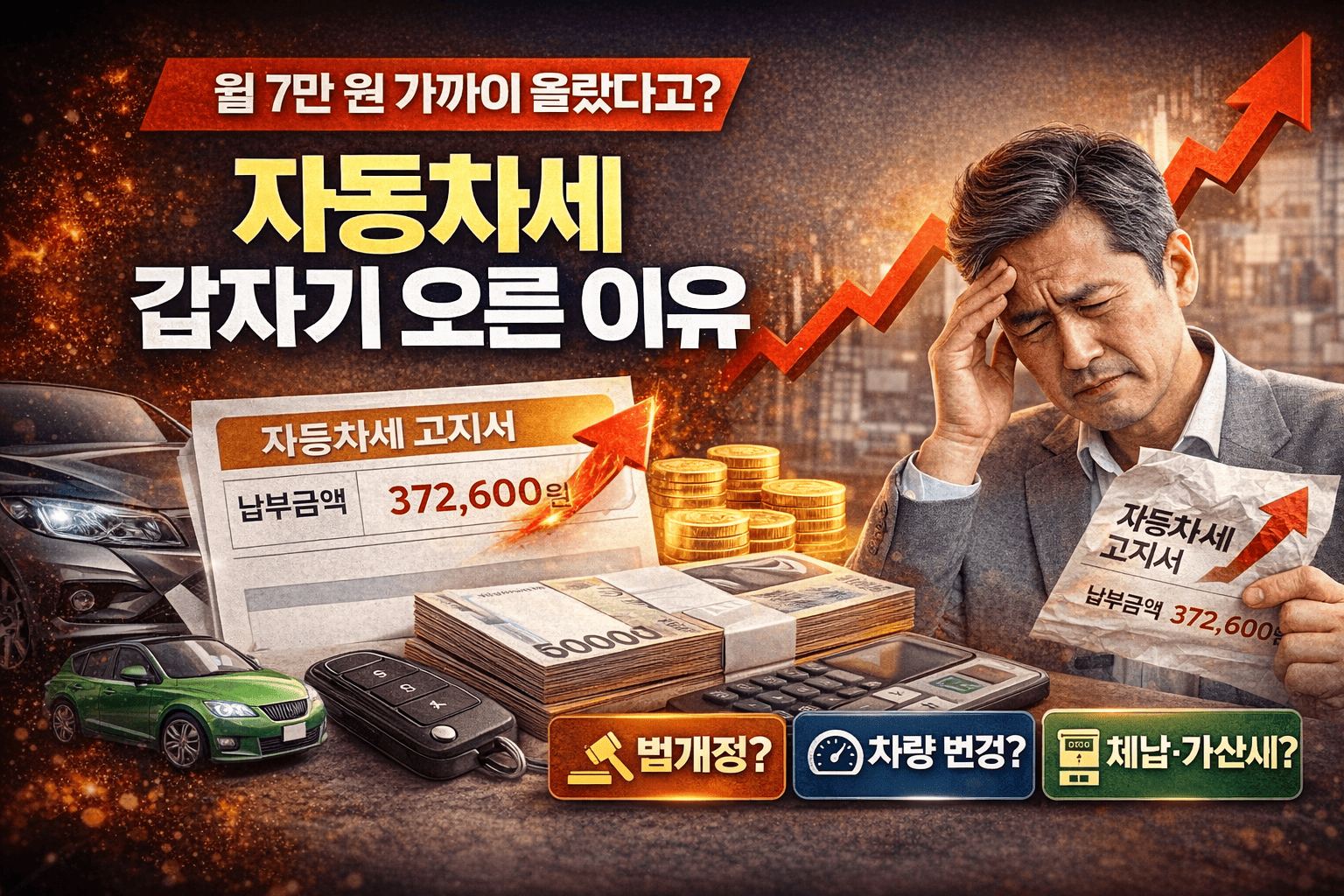 자동차세 갑자기 오른 이유 ❘ 인상 원인&middot;조회 방법&middot;줄이는 방법 정리