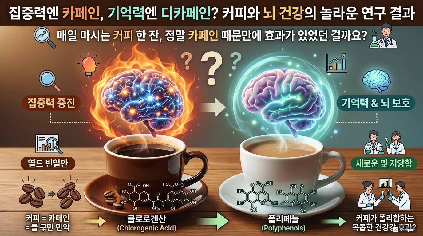 집중력엔 카페인, 기억력엔 디카페인? 커피와 뇌 건강의 놀라운 연구 결과