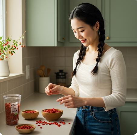 고지베리 준비하는 여성 이미지