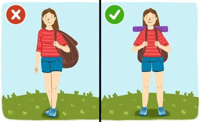 척추에 안좋은 자세,허리에 안좋은 행동 베낭,팁줌