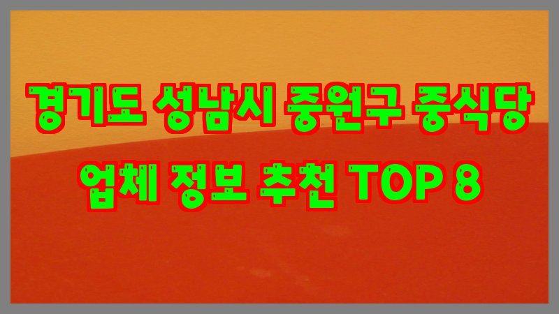 경기도 성남시 중원구 중식당