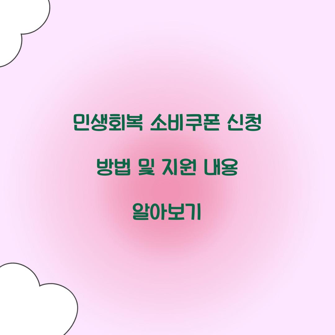 민생회복 소비쿠폰 신청
