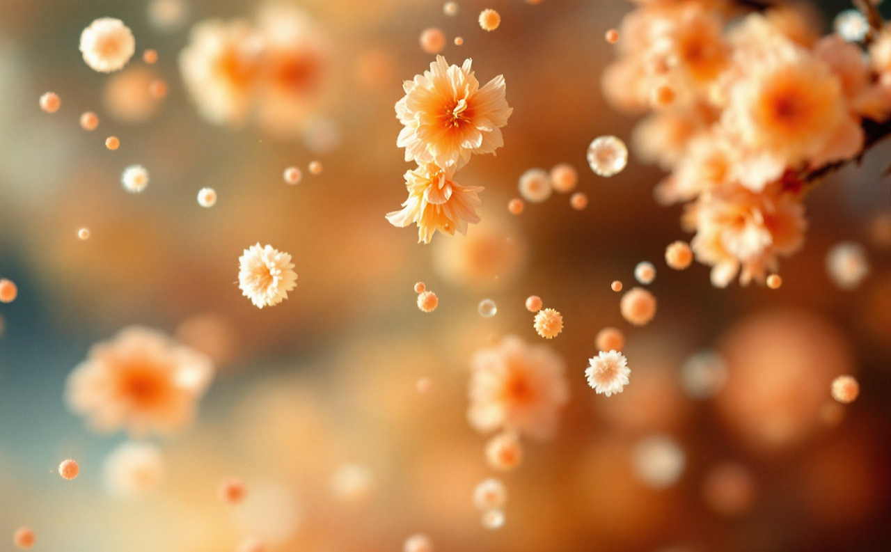 꽃가루 날리는 모습