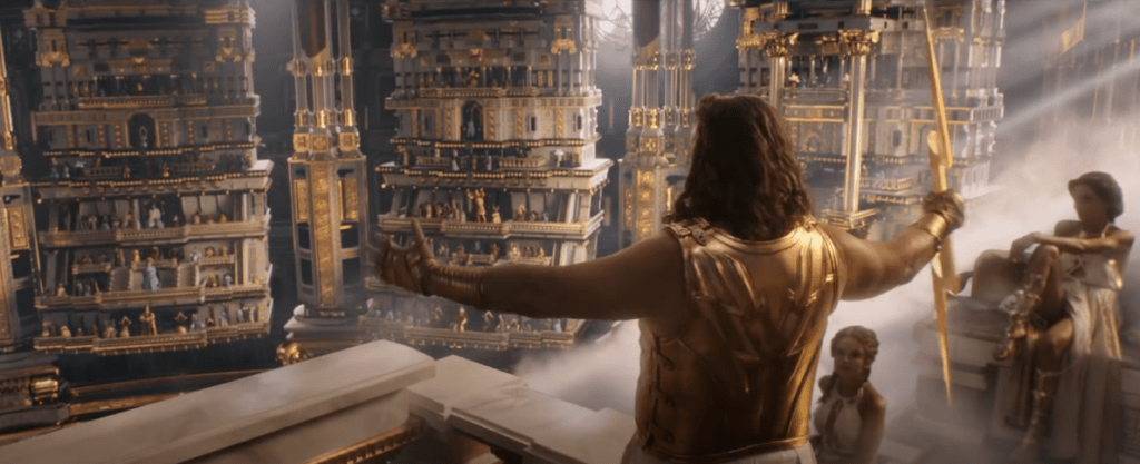 영화 토르 러브 앤 썬더 예고편 속 제우스 모습