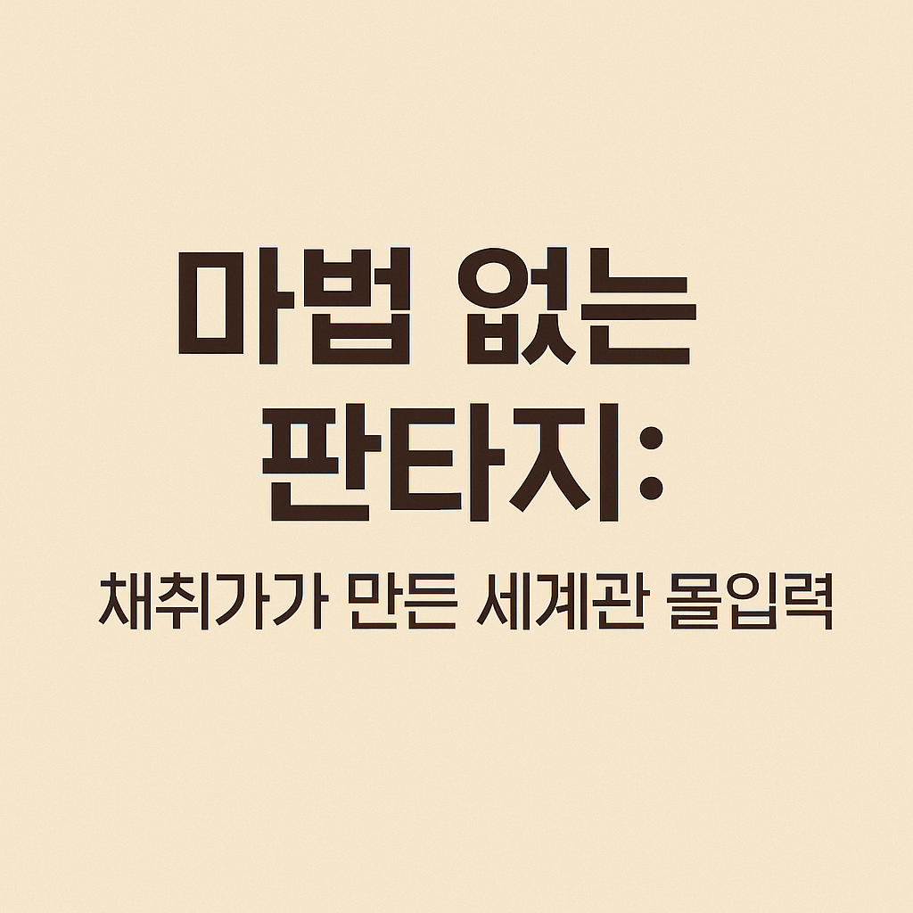 마법 없는 판타지: 채취가가 만든 세계관 몰입력