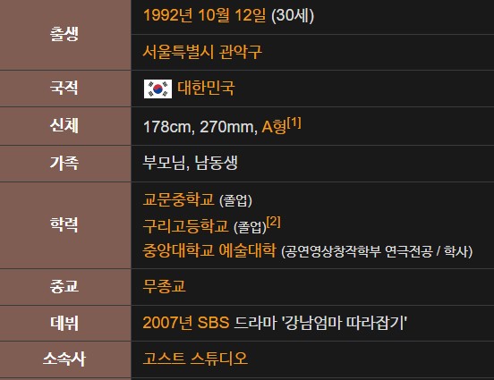 류경수 배우 나이 학력 군대 프로필 