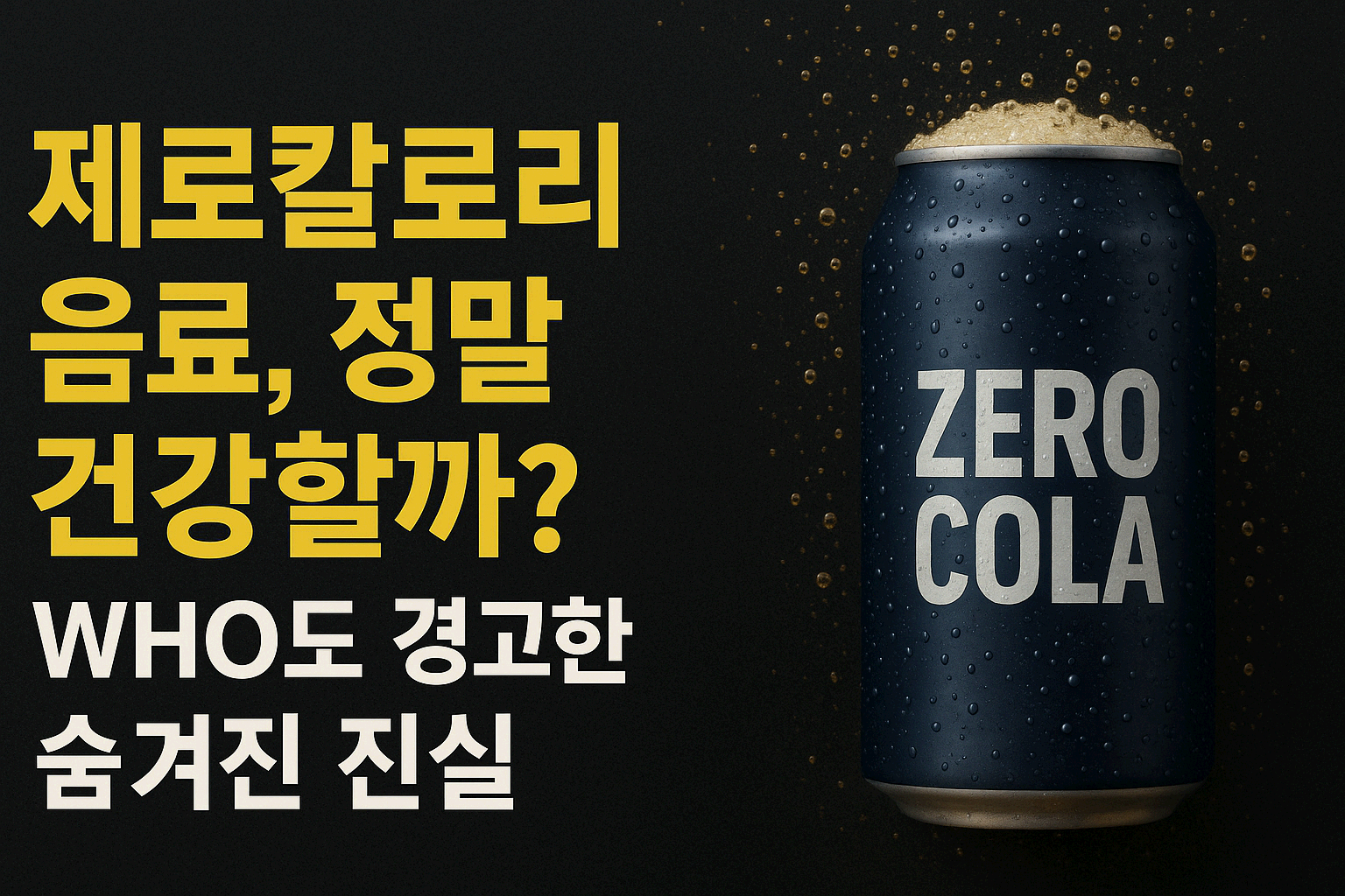 제로칼로리 음료, 정말 건강할까? WHO도 경고한 숨겨진 진실