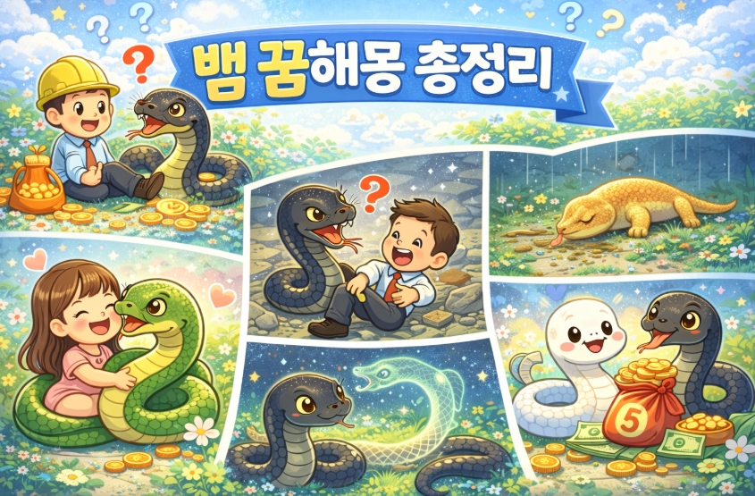 뱀 꿈해몽! 유형별 뱀 꿈해몽 12가지! 총정리!