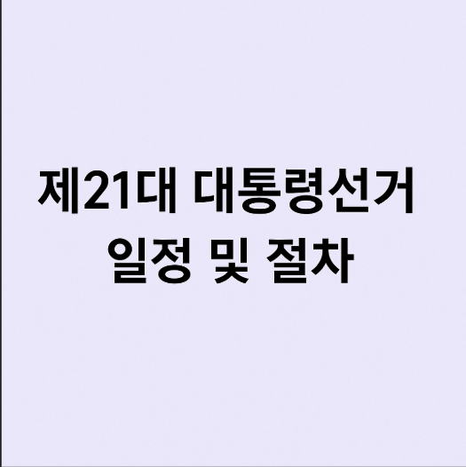 대통령 선거 일정 및 절차