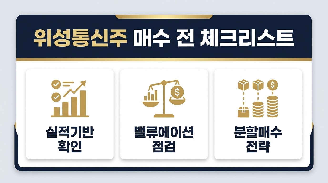 위성통신주 매수 체크리스트 실적확인 밸류에이션 분할매수 요약카드 2026년