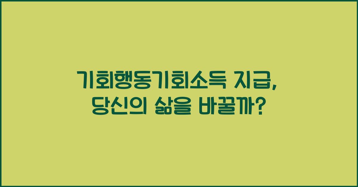 기회행동기회소득 지급