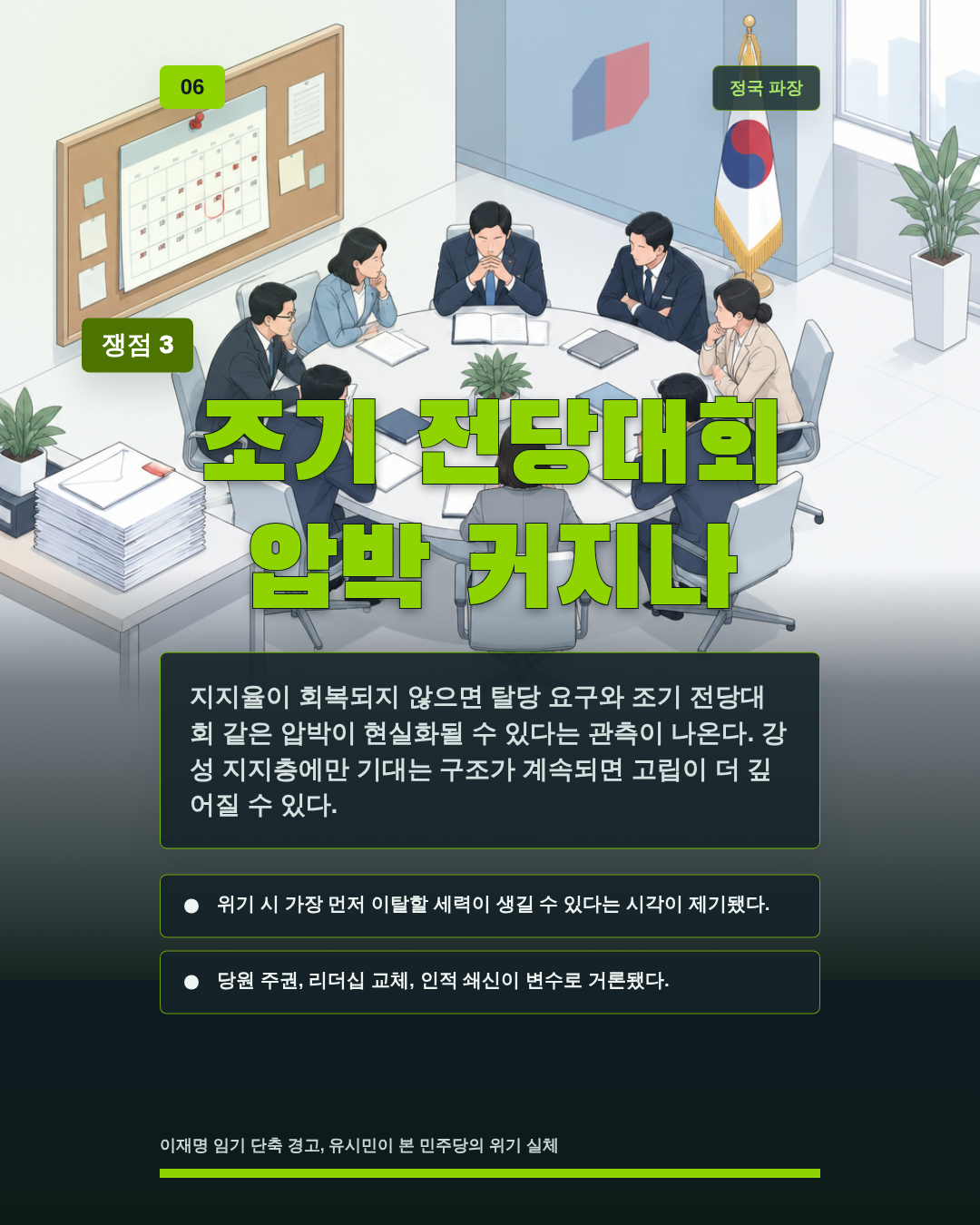 조기 전당대회 압박 커지나