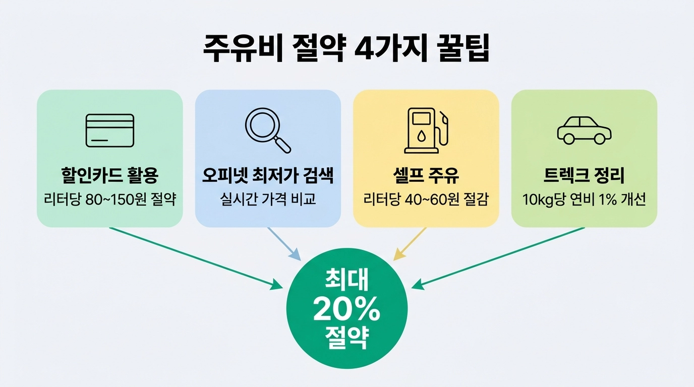 봄 드라이브 주유비 절약 방법 4가지 실전 꿀팁 인포그래픽