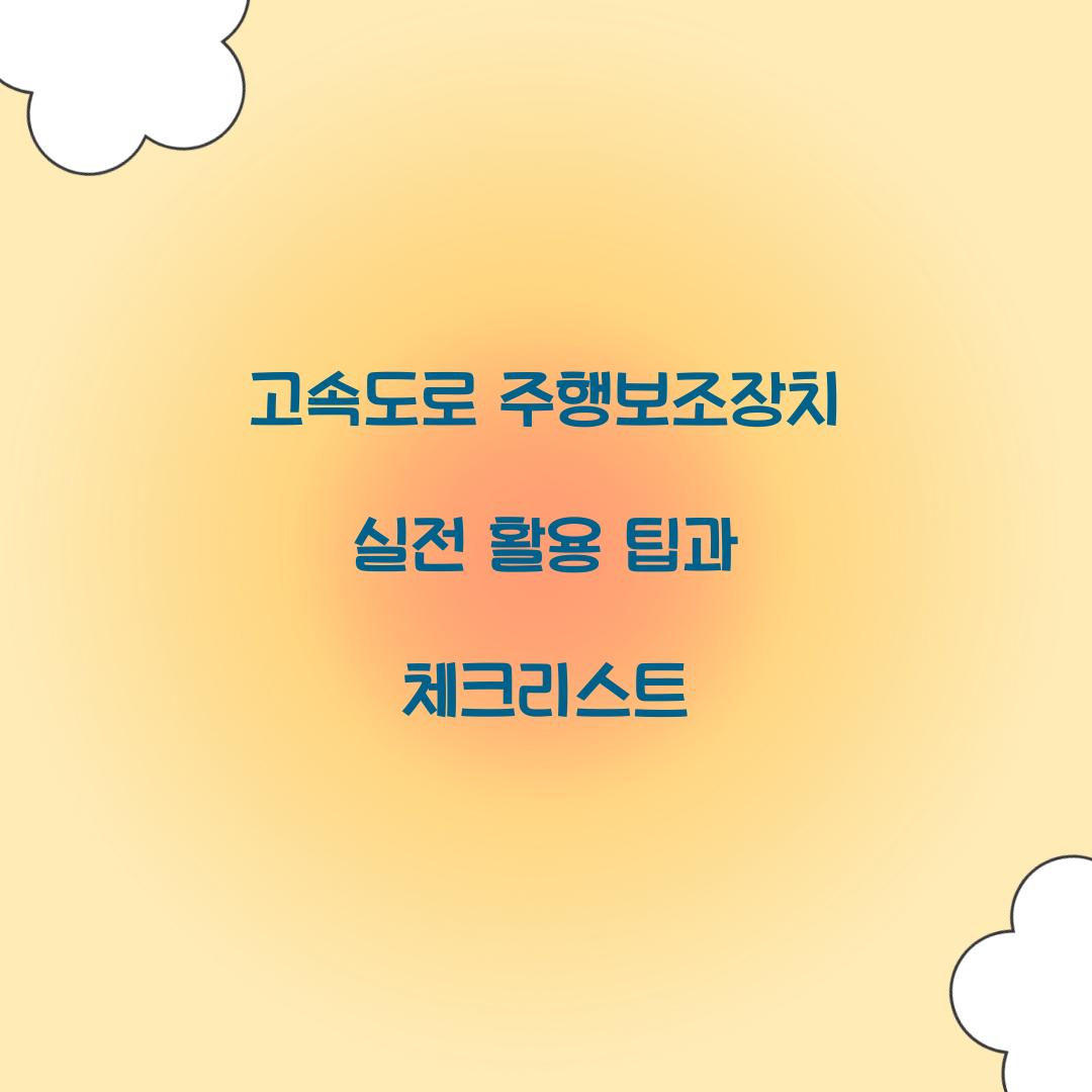 고속도로 주행보조장치